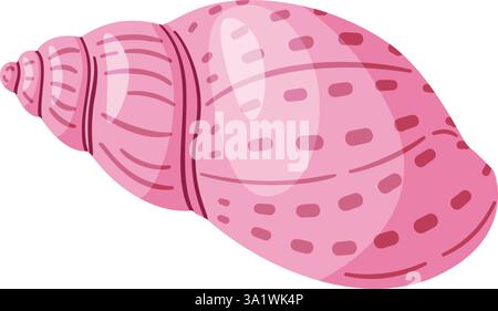 Babylon Seashell. Handgezeichnetes trendiges, flaches Symbol auf einer transparenten Muschel im Hintergrund. Vektorabbildung Stock Vektor