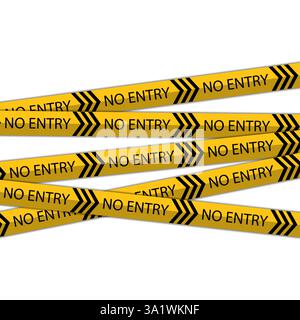 Vector Warning Bänder Set. Gelbes und schwarzes Warnschild. Abstrakte Strenge Barriere Mit Gestreiftem Übergang. Diagonale Gestreifte Linien. Gefahr in der Konstruktion Stock Vektor