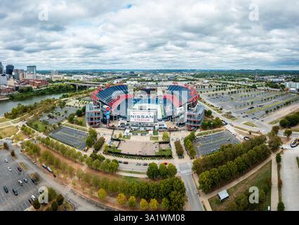 13. Oktober 2023, Nashville, TN: Aus der Vogelperspektive des Nissan-Fußballstadions in Nashville, Tennessee Stockfoto