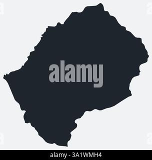Lesotho Karte. Nur eine einfache Grenzkarte. Die Form des Landes. Flache leere Lesotho-Umrisse. Abbildung der Vektorbegrenzung. Stock Vektor