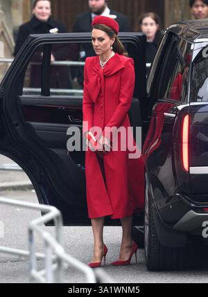 London, Großbritannien. März 2025. Die Prinzessin von Wales kommt in Westminster Abbey zum Commonwealth Day Service. Quelle: Doug Peters/EMPICS/Alamy Live News Stockfoto