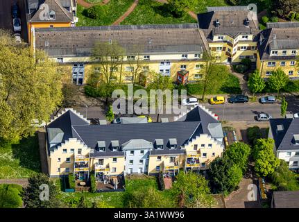 Luftaufnahme, Wohnsiedlung, Wohnblock Flurstraße Ecke Hahnenstraße, Schlad, Oberhausen, Ruhrgebiet, Nordrhein-Westfalen, Deutschland Stockfoto