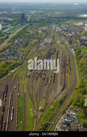 Luftaufnahme, Güterbahnhof und Rangierbahnhof Oberhausen-West Osterfeld, Vondern, Oberhausen, Ruhrgebiet, Nordrhein-Westfalen, Deutschland Stockfoto