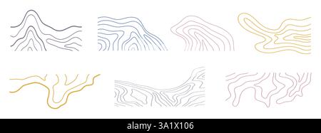 Topographiekarte formt abstrakte Wellenlinien Stock Vektor