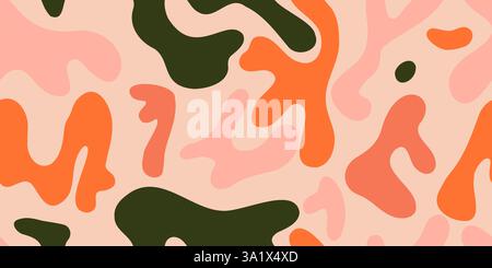 Nahtloses abstraktes Muster mit farbenfrohen organischen Formen Stock Vektor