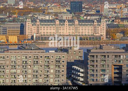 Blick aus der Vogelperspektive von Oslo sonniger Herbsttag Hauptstadt von Norwegen Stockfoto