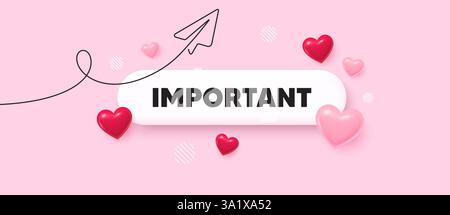 Suchleiste für wichtige Nachrichten. Symbol „Ebenenlinie freigeben“. Wichtige Nachricht. Hinweisschild. Symbol „Achtung“ ankündigen. Such-Taste mit 3D-Hörfunktion Stock Vektor