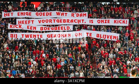 Enschede, Niederlande. März 2025. ENSCHEDE, Stadion Grolsch Veste, 03.09.2025, Saison 2024/2025, niederländischer Eredivisie Football während des Spiels Twente - Almere City, Banner Kick van der Vall Credit: Pro Shots/Alamy Live News Stockfoto