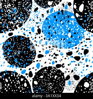 Nahtlose Hintergrundgrafiken mit Kreisen und Punkten. . Handzeichnung. Nicht AI, Vektorillustration. Stock Vektor