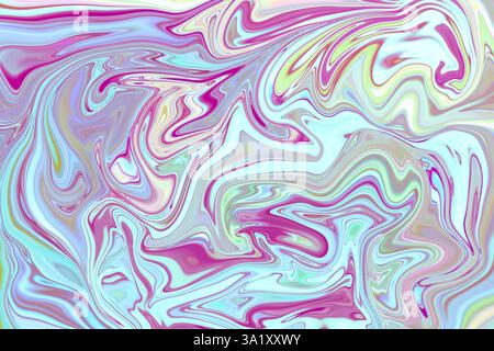 Abstraktes künstlerisches Design mit wirbelnden Pastellfarben und lebendiger Marmor-Textur Stockfoto