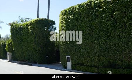 Beverly Hills, Kalifornien, USA 9. März 2025 Schauspieler Paul Hogan, Schauspielerin Linda Kozlowski und Modedesigner Stan Herman, ehemaliges Haus in der 1109 Tower Road am 9. März 2025 in Beverly Hills, Kalifornien, USA. Foto: Barry King/Alamy Stock Photo Stockfoto