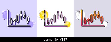 Symbol für Kerzendiagramm. Finanzdiagramm. Gepunktete Halbtonmuster. Vektor Stock Vektor