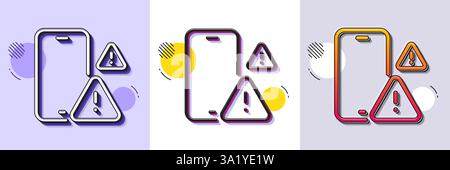Symbol für Telefonwarnzeile. Smartphone-App-Zeichen. Gepunktete Halbtonmuster. Vektor Stock Vektor