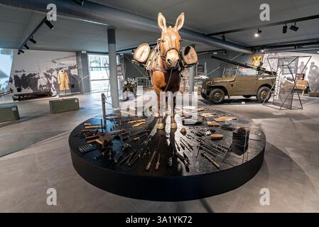 Szenen im Militärmuseum von Doss Trento und Alpini. Trient, Italien Stockfoto
