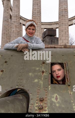 Szenen im Militärmuseum von Doss Trento und Alpini. Trient, Italien Stockfoto