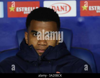 Sabadell, Barcelona, Spanien. März 2025. Barcelona Spanien 10.03.2025 Jhon Solis ( Girona FC) spielt während der La Liga EA Sports zwischen Espanyol und Girona FC am 10. März 2025 in Barcelona im RCDE-Stadion. (Kreditbild: © Xavi Urgeles/ZUMA Press Wire) NUR REDAKTIONELLE VERWENDUNG! Nicht für kommerzielle ZWECKE! Stockfoto