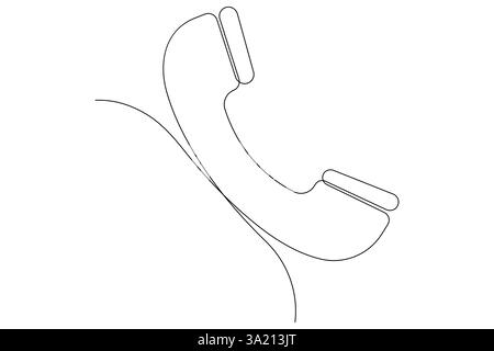 Altes Telefon durchgehende einzeilige Kunstzeichnung von Umrissvektor-Illustrationsdesign Stock Vektor