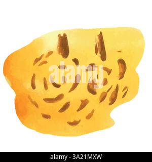 Künstlerische Abstrakte Gelbe Vektor-Aquarellform. Stock Vektor