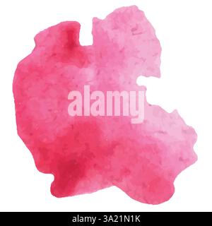 Abstrakter rosafarbener Vektor-Aquarellfleck mit lebendiger und dynamischer Pinselstrichtextur. Stock Vektor
