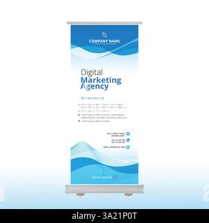 Moderne Rollup-Banner-Vektorvorlage Stock Vektor