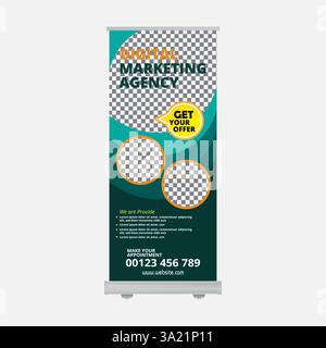 Rollup Banner Design Template Vektor Stock Vektor