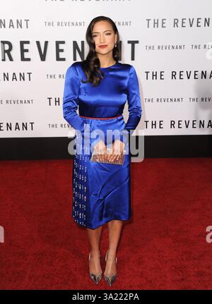 Grace Dove besucht die Premiere von „The Revenant“ im TCL Chinese Theatre am 16. Dezember 2015 in Hollywood, Kalifornien Stockfoto