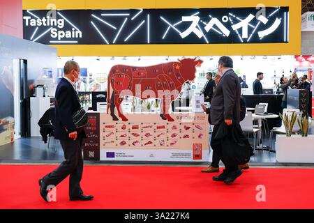 11. März 2025, Tokio, Japan: Besucher treffen sich auf der 50. Internationalen Food and Beverage Exhibition (FOODEX JAPAN 2025) in Tokio Big Sight. Die jährliche Fachmesse ist Asiens größte Lebensmittel- und Getränkemesse, die bis zum 14. März stattfindet. (Kreditbild: © Rodrigo Reyes Marin/ZUMA Press Wire) NUR REDAKTIONELLE VERWENDUNG! Nicht für kommerzielle ZWECKE! Stockfoto