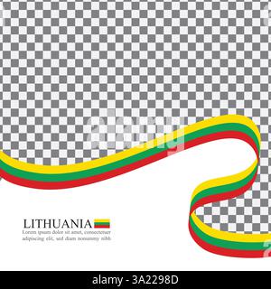 Litauische Nationalflagge Bandvektor Stock Vektor