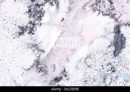 Abstrakte Marmorstruktur mit schwarzen, grauen und rosa Tönen in organischem Strudelmuster für Hintergrunddesign. Stockfoto