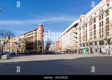 Berühmte Ecke zwischen Calle Alcala und Calle Goya. Madrid, Comunidad de Madrid, Spanien, Europa, Stockfoto