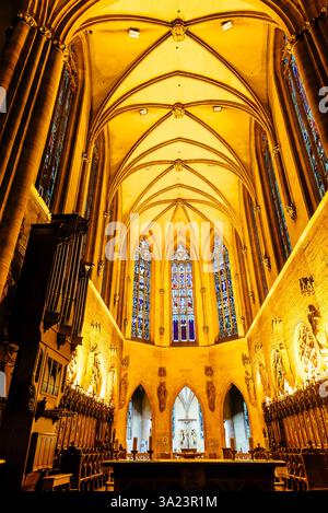 Die Kirche Saint-Martin - St. Martin. Colmar, Colmar-Ribeauvillé, Haut-Rhin, Frankreich, Europa Stockfoto