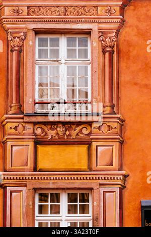 Trompe l'oeil Haus Fassade im historischen Zentrum. Colmar, Colmar-Ribeauvillé, Haut-Rhin, Frankreich, Europa Stockfoto