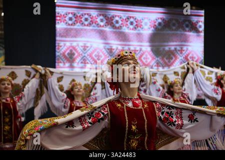 ODESSA, UKRAINE - 10. März 2025: Ukrainischer Boxcup unter Männern und Frauen. Eröffnungszeremonie des Wettbewerbs, des Konzerts, der Preise, der Trainer, der Richter, Par Stockfoto