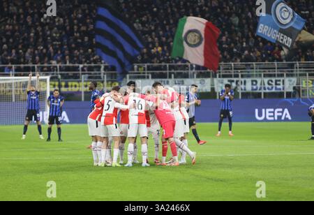 Mailand, Italien. März 2025. Während der UEFA Champions League 2024/25 fand das Fußballspiel zwischen dem FC Inter und Feyenoord Rotterdam am 11. März 2025 im Stadion San Siro in Mailand statt. Quelle: Nderim Kaceli/Alamy Live News Stockfoto