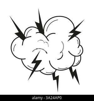 Auslegereffekte und Explosionselemente. Skizzenelemente im Comic-Stil für dynamische Designs. Perfekt für Illustrationen, Comics, Cartoons Stock Vektor