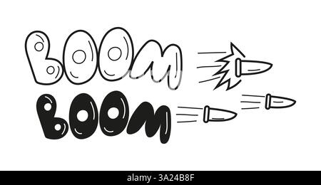 Auslegereffekte und Explosionselemente. Skizzenelemente im Comic-Stil für dynamische Designs. Perfekt für Illustrationen, Comics, Cartoons Stock Vektor