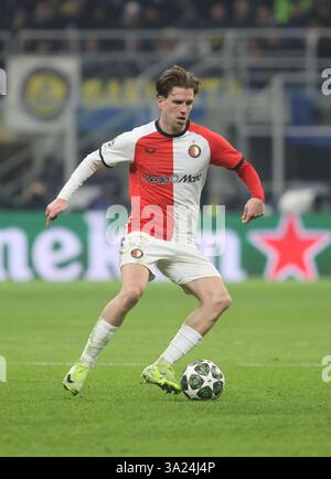 Mailand, Italien. März 2025. Morden von Feyenoord Rotterdam während der UEFA Champions League 2024/25, Fußballspiel zwischen dem FC Inter und Feyenoord Rotterdam am 11. März 2025 im San Siro Stadion in Mailand. Quelle: Nderim Kaceli/Alamy Live News Stockfoto