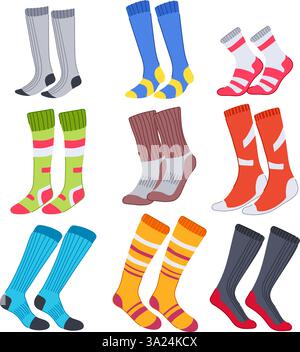 Socken Fußball Set Cartoon Vektor Illustration Stock Vektor