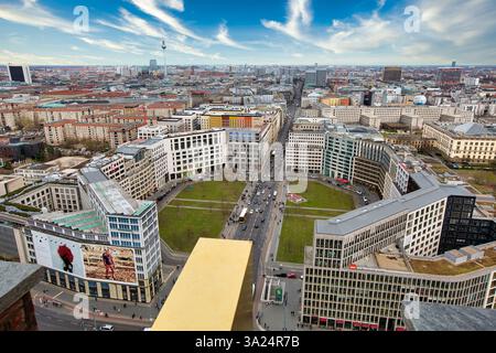 Potsdamer Platz, Luftaufnahme, Berlin, Deutschland. Stockfoto