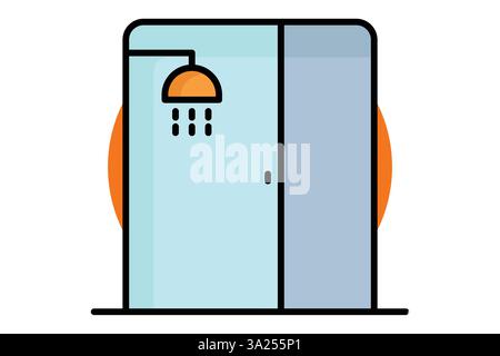 Symbol im Badezimmer. Symbolstil für farbige Umrisse. Symbol für Möbel. Vektorillustration für Möbelelemente Stock Vektor