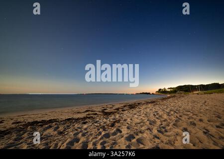 Sonnenuntergang am Nobska Light House, Cape Cod, Massachusetts Stockfoto