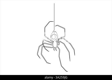 Vektor durchgehende einzeilige Kunstzeichnung des Spider Illustrations Designs Stock Vektor