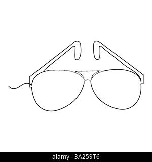 Durchgehende einzeilige Handzeichnung Sonnenbrille Design Umrissvektor Illustration von minimalistisch Stock Vektor