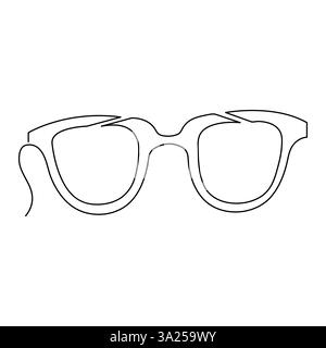 Durchgehende einzeilige Handzeichnung Sonnenbrille Design Umrissvektor Illustration von minimalistisch Stock Vektor