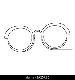 Durchgehende einzeilige Handzeichnung Sonnenbrille Design Umrissvektor Illustration von minimalistisch Stock Vektor