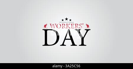 Mai Tag Ein fest der Solidarität und der Arbeitnehmerrechte Stock Vektor