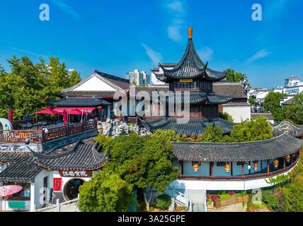 Luftkulisse des Fuzimiao-Qinhuai River Scenic Zone, Nanjing, China Stockfoto