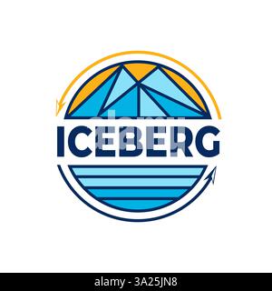 Iceberg Logo modernes Design mit Eisberg-Elementen Kreis mit umlaufenden Pfeilen symbolisiert Zirkulation und Gleichgewicht der Natur. Stock Vektor