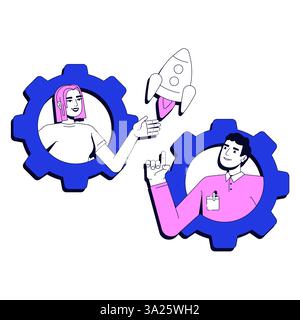 Startup Vector Illustrations Concept wird gestartet Stock Vektor