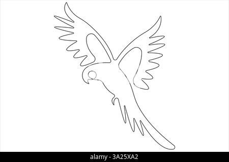 Durchgehende einzeilige Kunstzeichnung des niedlichen Vogels einfache Umrissvektorillustration Stock Vektor